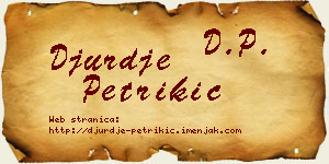 Đurđe Petrikić vizit kartica